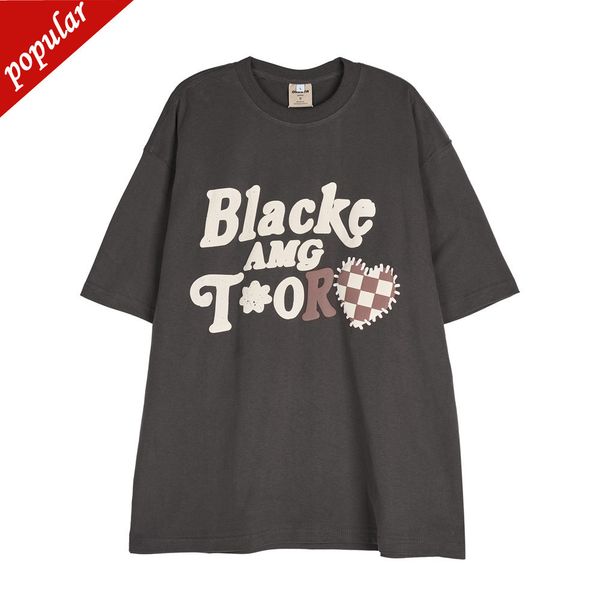 

factory direct sales fashion trend short sleeves letter printing foam love t-shirt men's national style casual half sleeve summer, White;black