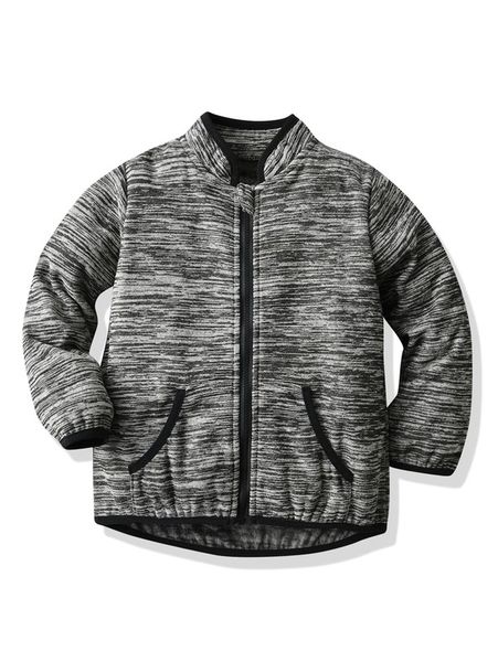 

toddler boys contrast binding high low hem jacket she, Blue;gray