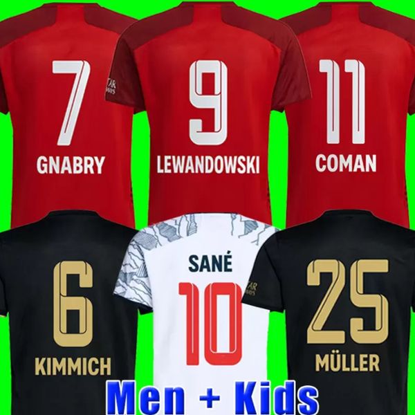 

bayern munich lewandowski soccer jersey 21 22 sane goretzka coman muller davies football shirt men 2021 2022, Black;yellow