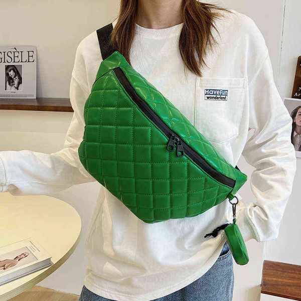 

large women's waist bag chest bag pu leather waterproof fanny pack messenger shoulder banana multifunction waist pack lady 220608