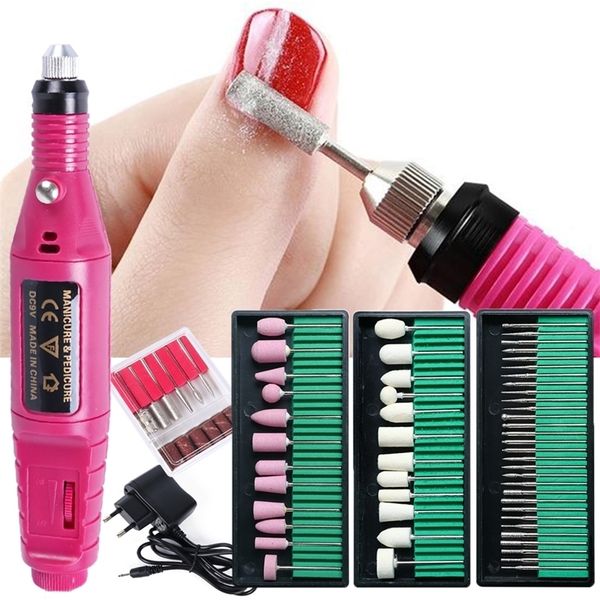 20000rpm Kit de perfuração elétrica profissional Cutter Manicure para remover o Gel Varnish Nail Machine GLHBS011P 220630