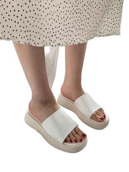 

minimalist flatform slide sandals x5wm#, Black;white
