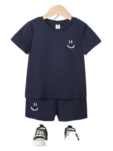 

toddler boys cartoon graphic tee & shorts h8nu#, Black;white