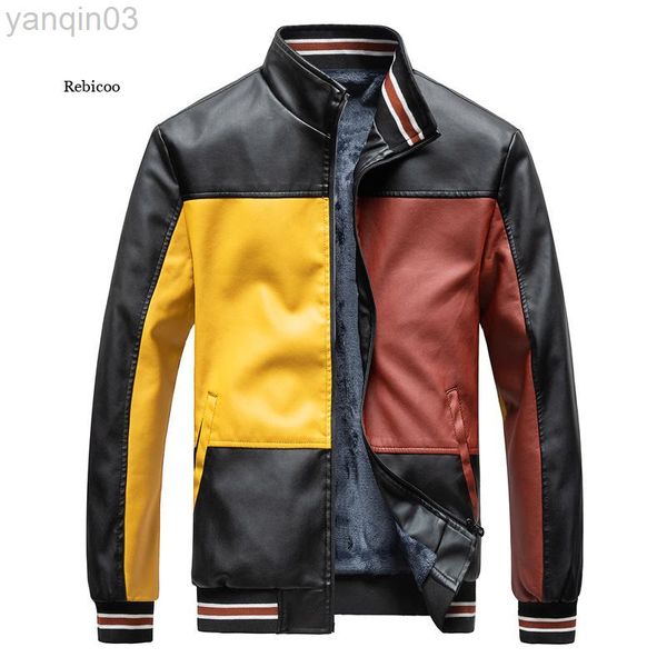 Erkek ceket sonbahar kış deri ceketler için adam giyim motosiklet uzun kollu ceket moda Kore tarzı giyim l220801