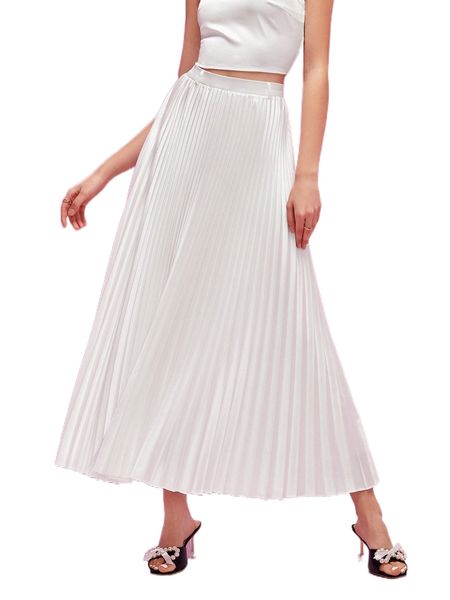 

x manon gautier solid pleated skirt k3hv#, Black