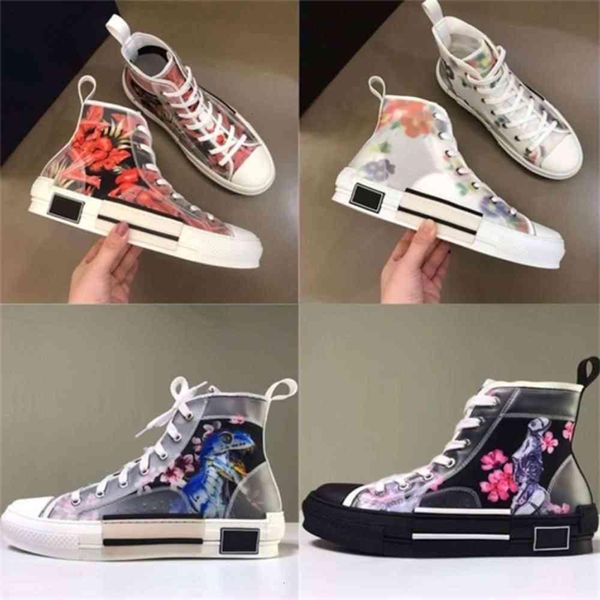 

dies high canvas sneaker flowers print b23 vintage est casual shoe low cut luxury trainer designer women men fashi linl bab, Black