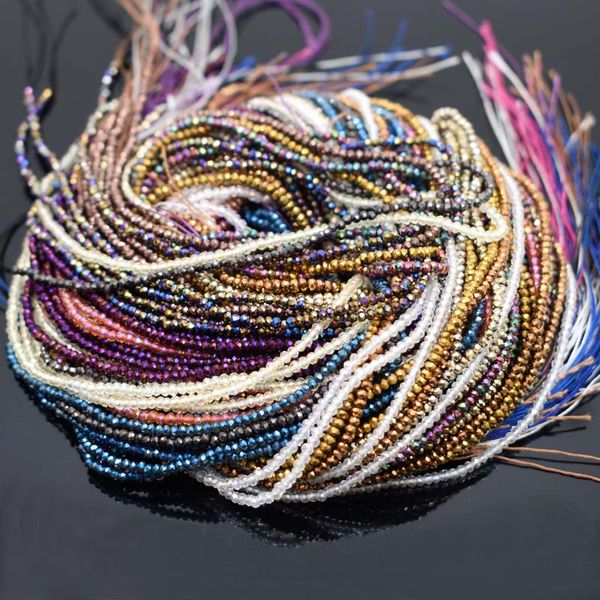 

26 color 1x2mm 220pcs crystal glass beads faceted glass rondel charm spacer beads for jewelry making diy findings wholesale, Bronze;silver