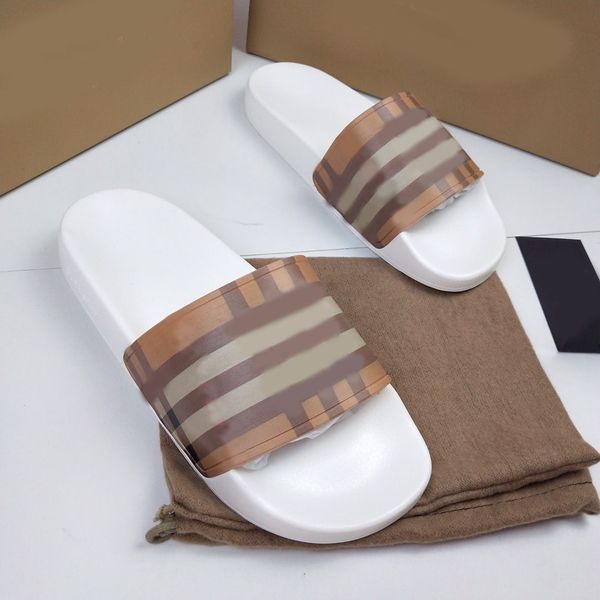 

mens womans rubber slipper soft massage slides sandals shoes slide summer beach outdoor cool slippers fashion wide flat flip flops with box, Black