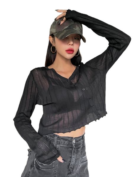 

dazy button front lettuce trim tee e8bc#, White