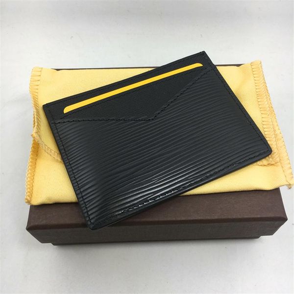 

black genuine leather credit card holder classic luxury thin id card case wallet money pouch 2018 new fashion small pocket bag coi285g, Brown;gray