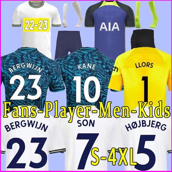 

totten 21 22 23 kit socks home soccer jersey 2022 2023 kane son eriksen alderweireld dele lamela football shirt full set sock player version, Black;yellow