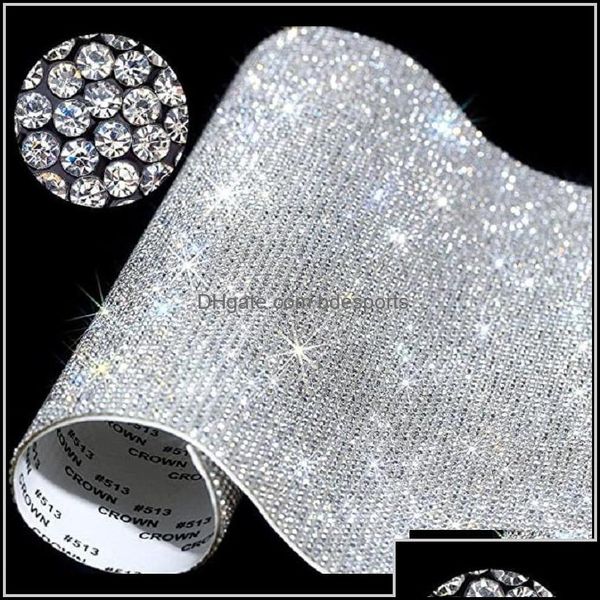 Zanaat Araçları Sanat El Sanatları Hediyeleri Ev Bahçesi24*40cm yaklaşık 1000 pcs Kendinden yapışkanlı Rhinestone Sticker Levha Kristal Ribbon Gumi Diam