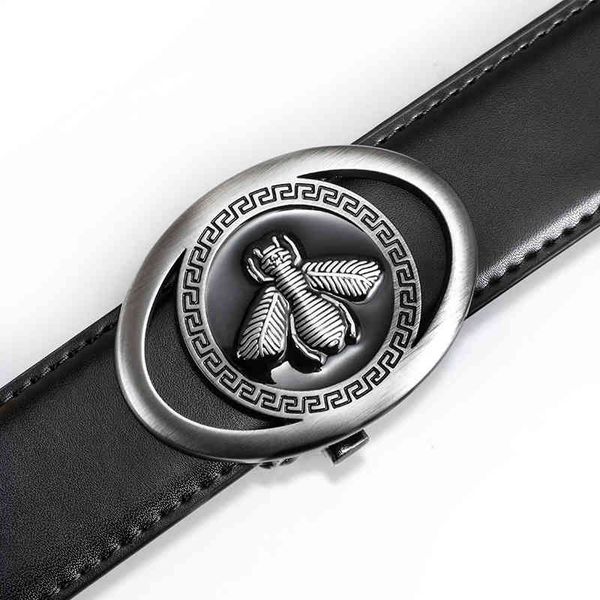 

belts leather men's business fashion trend automatic buckle cattle, Black;brown