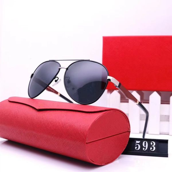 

luxury fashion design polarized sunglasses 593 men's ladies aviator sunglasses uv400 glasses metal frame polaroid lenses with frame, White;black
