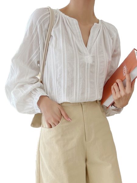 

dazy n.otched neckline r.aglan s.leeve b.louse e9oe#, White