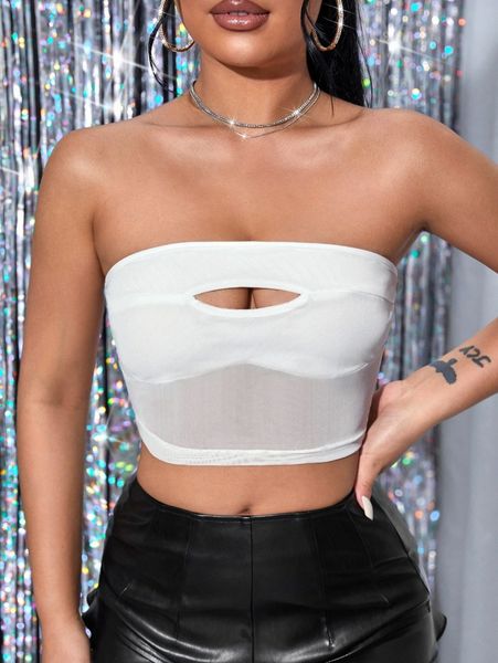 

cutout front crop tube 94n0#, White