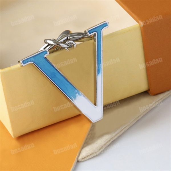 

fashion key buckle design car keychain letter leather keychains women bag pendant, Silver