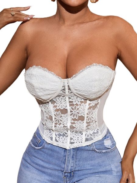 

sxy lace panel tube a5n5#, White
