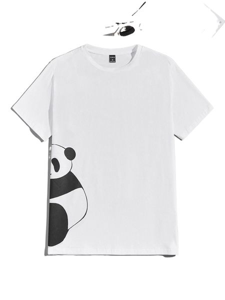 

men panda print tee y5uu#, White;black