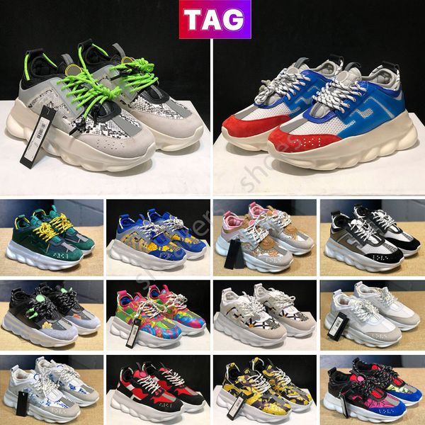 

2022 designer italy casual shoes chain reaction wild jewels chain link trainer shoes sneakers eur 36-45, Black