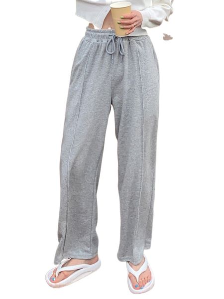 

dazy press crease drawstring waist sweatpants m6kt#, Black;white