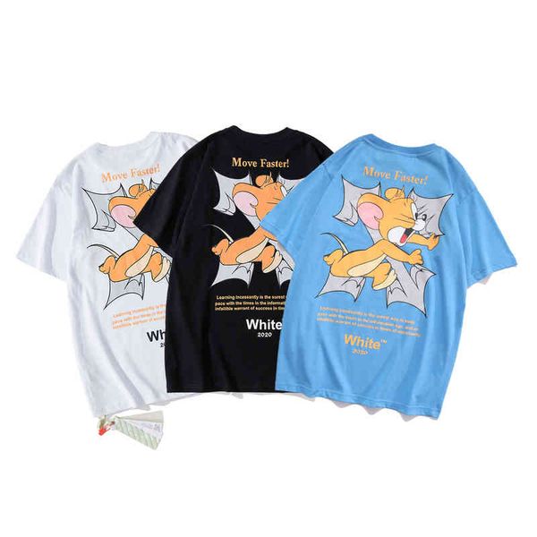 

factory direct sales new trendy luxury brand short sleeves 2022 summer fashion cartoon printed men's and women's casual sleeve t-s, White;black