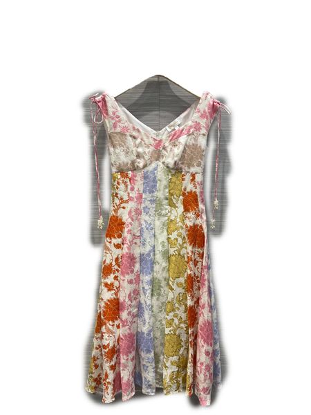 

2022 fashion silk linen print round neck lantern sleeve fluffy skirt short dress, Black;gray