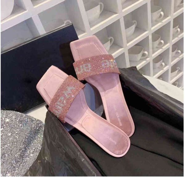 

slippers net red taw fairy fashion low heeled sandals flash diamond cat heel king wear super slippers thj6, Black