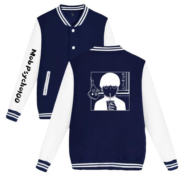 

men's jackets spring and autumn mob psycho 100 2d print baseball sweatshirt casual jacket fashion men women clothes anime streetwear me, Black;brown