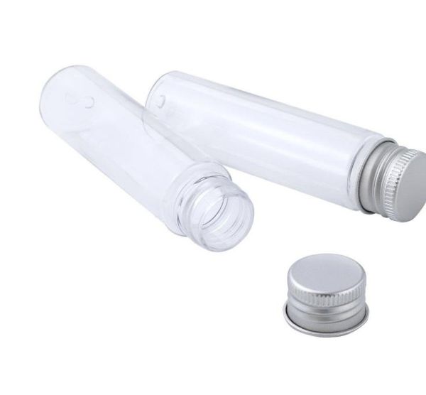 Flacone per provette in plastica piatta trasparente da 50 ml con tappi a vite in alluminio Contenitori per lozioni da viaggio per cosmetici Candy