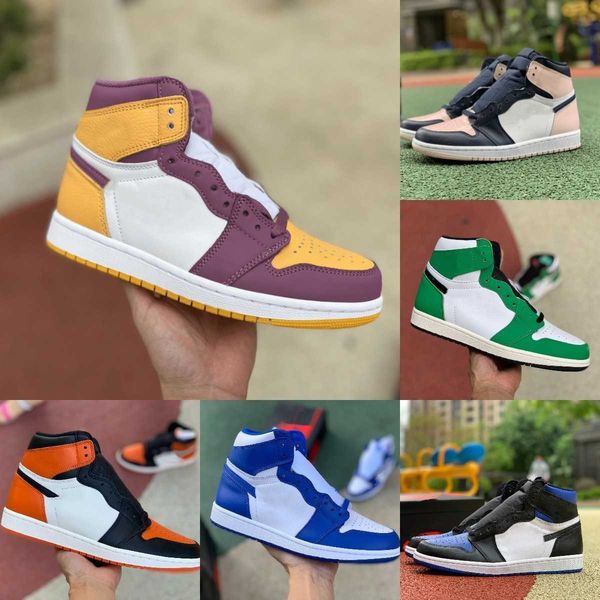 

jumpman 1 1s high sports basketball shoes men women stage haze stealth electro orange candy j balvin unc obsidian bio hack pine green dark, Black