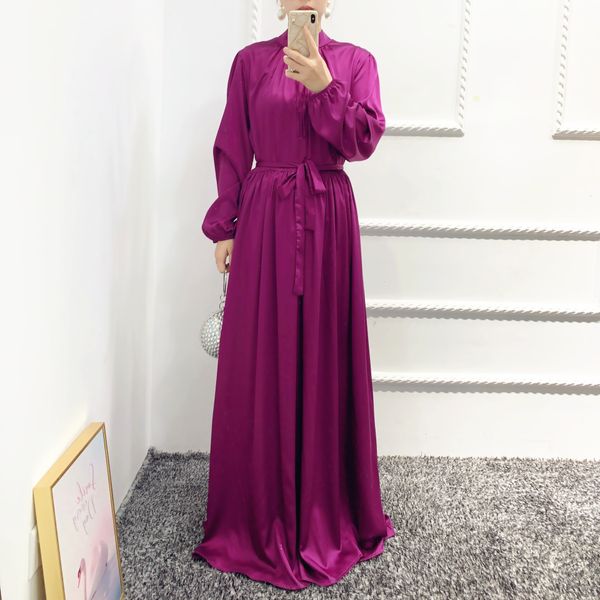 

muslim fashion hijab satin dress eid abayas for women dubai 2022 abaya turkey long arabic african dresses islamic clothes kaftan, Red