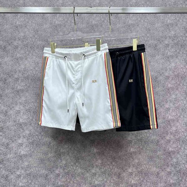 

men's shorts designer chao brand shorts 2022 summer new letter embroidery stripe ribbon men's sports casual pants pants avzi, White;black