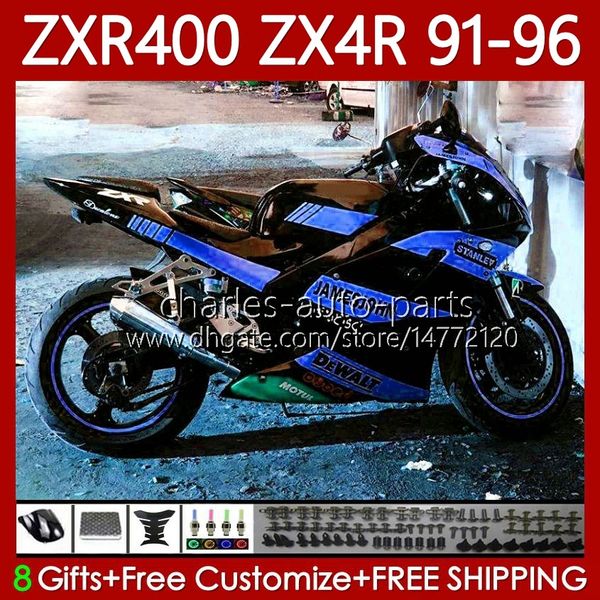 Kit per bodywork per Kawasaki Ninja ZXR 400 CC ZX4R ZXR400 ZX-4R 91 92 93 94 94 95 96 Blue Black 138No.190 Body ZX 4R ZXR-400 1991 1991 1992 1993 1994 1994 1995 1996 400cc 91-96 Oem Failing