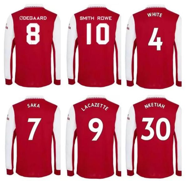 

long sleeve smith rowe pepe saka soccer jersey 22 23 odegaard nicolas tierney henry willian maitland-niles martinelli 2022 2023 football shi, Black;yellow