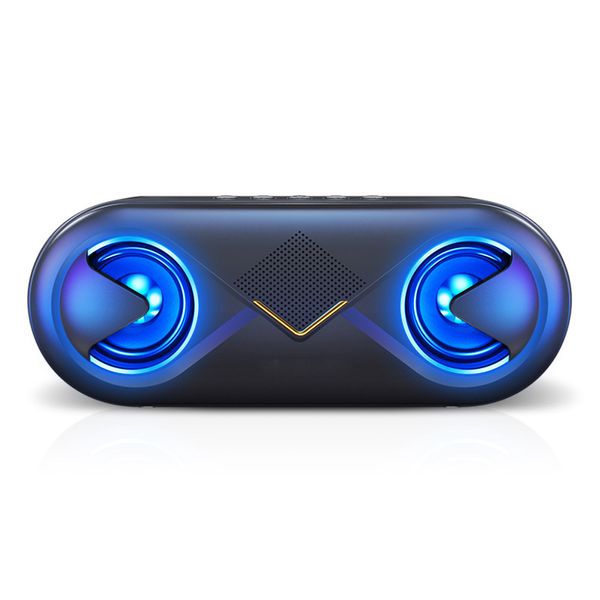 Luz LED Alto-falantes portáteis Alto-falante sem fio Bluetooth Buzina dupla Caixa de som para computador Esportes MP3 Player Cartão USB TF AUX 3,5MM Entrada de áudio