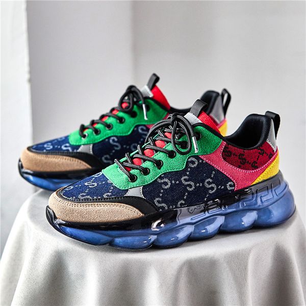 

new european station color platform shoes shock absorbent mesh breathable casual shoes zapatillas hombre b2, Black