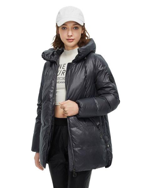 

hailuozi zip up hooded winter coat f1yv#, Black
