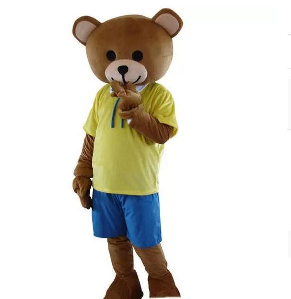 Urso de peluche na camisa shorts adulto desenhos animados mascote traje adulto sz tamanho alta qualidade