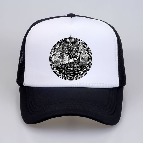 

king of nordic gods odin baseball cap summer men nordic runes amulet hat cool outdoor mesh trucker cap women's sunhat, Blue;gray