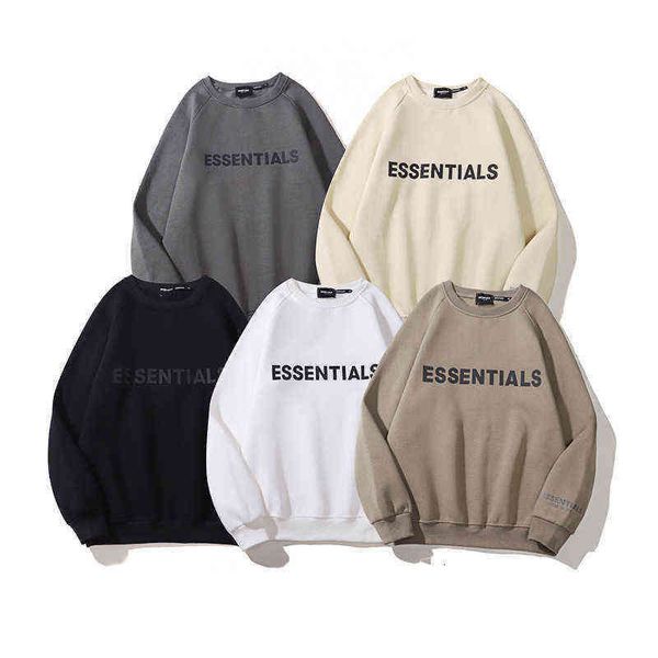 

fog autumn winter hoodie essentials chest printed long sleeve pullover letter sweater loose casual relaxed fashion american stretch sweaters, Black