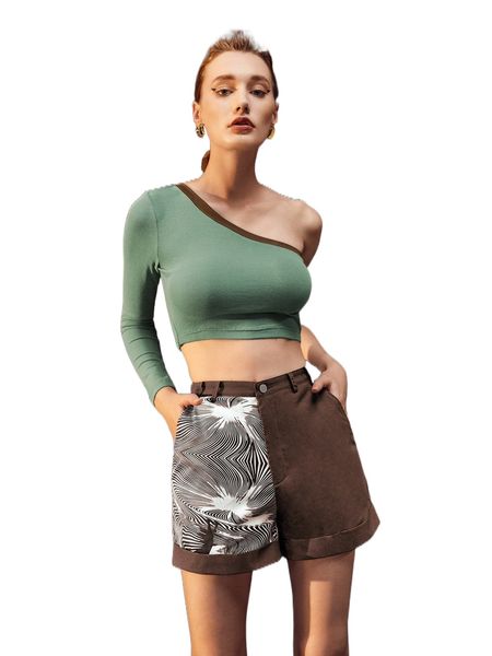 

x saracamille high waist line & letter graphic shorts c4xw#, White;black