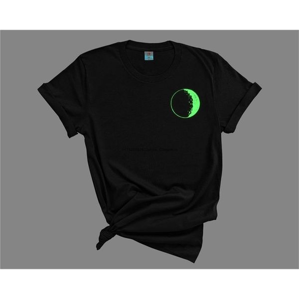 

glow in the dark moon tshirt child halloween tshirt 220608, Black