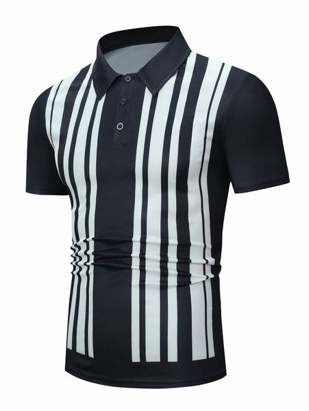 

men striped print polo shirt v4tq#, White;black