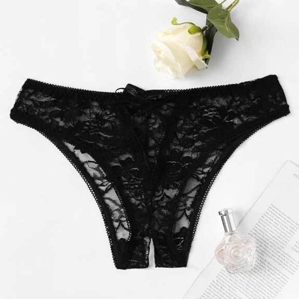 

1pc women garter lingerie womens panties brief plus crotchless floral lace panty underwear thong, Black;pink