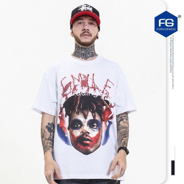 

men's t-shirts fg menswear | fashion clown letter print oversize short sleeve t-shirt for men and women 1f58, White;black