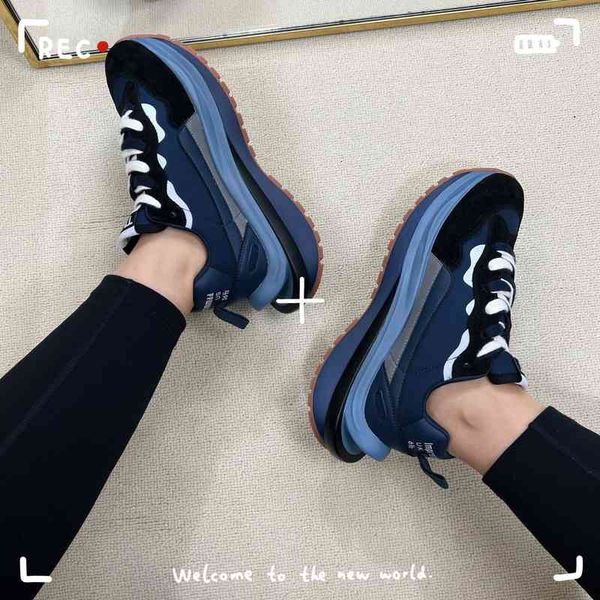 

dress shoes owner's own ~ju comfortable thick soled casual shoes color matching increased slim running vth1, Black