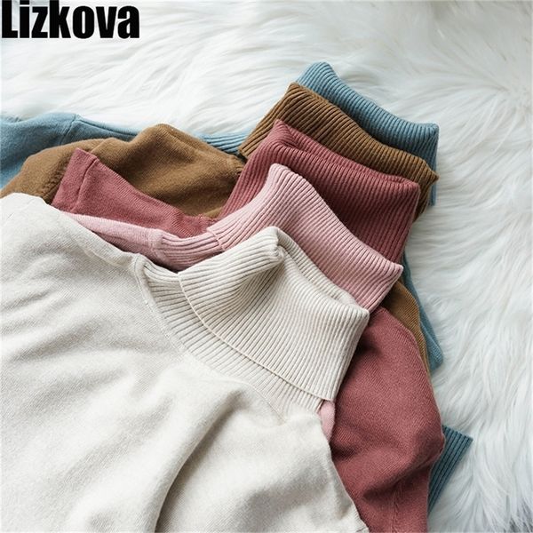 

lizkova 60 cashmere blending turtleneck sweater women multicolor soft solid color sweater winter warm cashmere soft lj200815, White;black