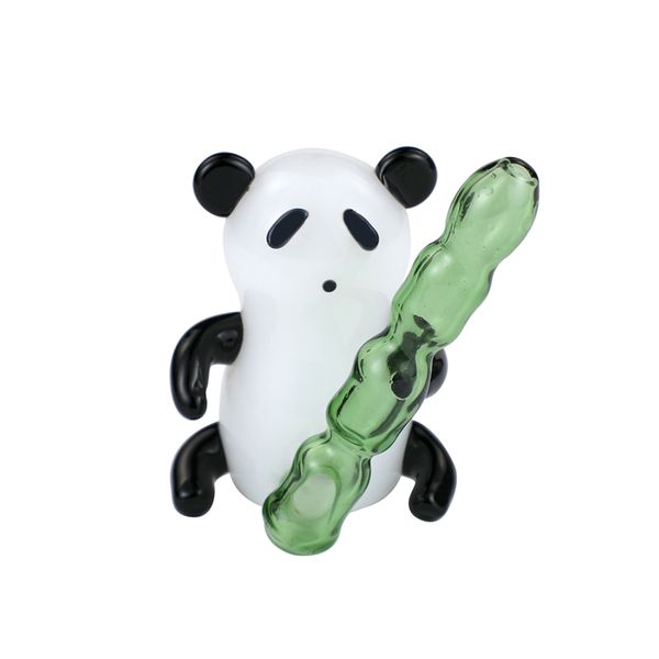 Panda a forma di vetro tubo fumatori tamponate impugnatura brontata di acqua