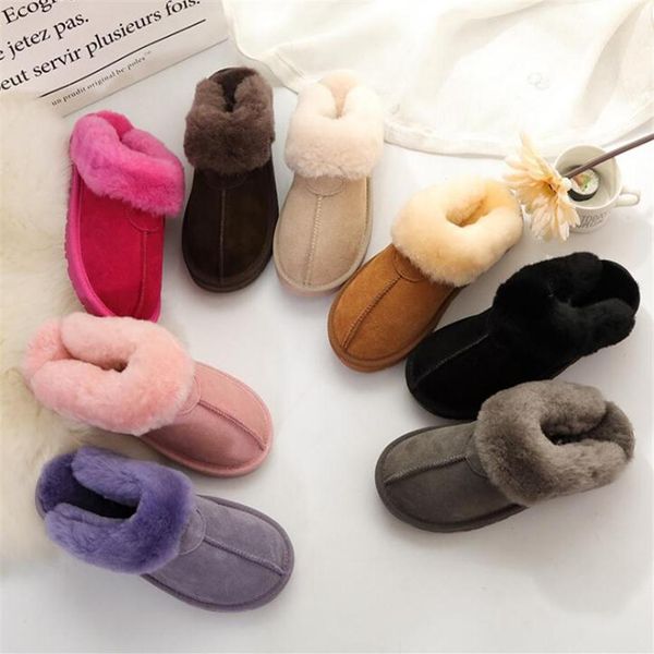 

2021 classic design 51250 warm slippers goat skin sheepskin snow boots man women boots keep warm slippers transhipment207z, Black